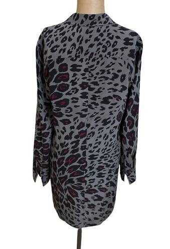 Equipment  animal print silk shirt dress size Small