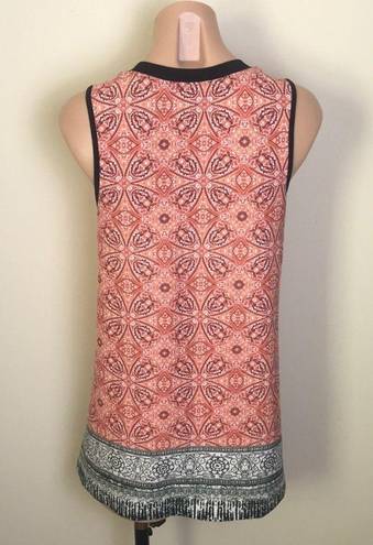 AB Studio  Tank Top Tunic Orange Green Black White