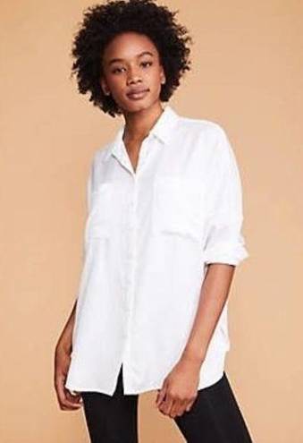 Lou & grey  White Lyocell Long Sleeve Button Down XS