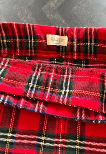 Brandy Melville Red Plaid Skirt