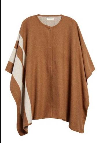 Treasure & Bond NEW  Flawed Blanket Striped 6% Wool Snap Front Poncho Cape