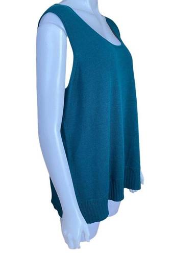 Coldwater Creek women's 3X green sleeveless sweater tank top rounded neckline