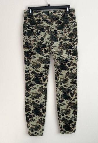 Pilcro  Anthropologie Womens Sz 28 Camo High Rise Button Fly Skinny Corduroy Pant