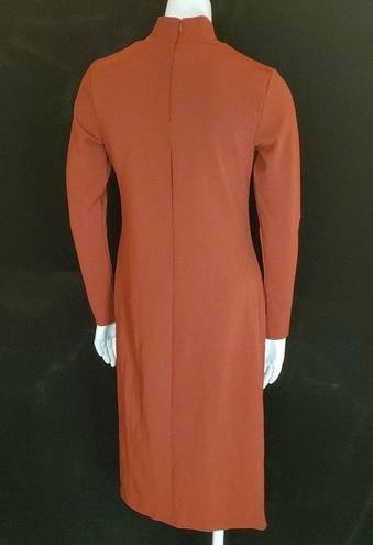 HP! Chelsea 28 Rust Burnt Orange Mockneck Long Sleeve Dress (XS)