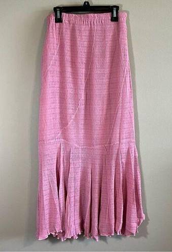 Roma Rossi  Pink Smocked Mermaid Maxi Skirt Medium