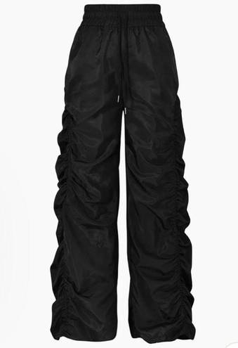 Micas Ruched Black Drawstring Wide Leg Cargo Pants Size Medium NEW!