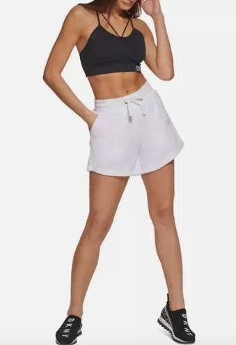 DKNY  Sport Women's White Towel Terry Cloth Drawstring Shorts Size M