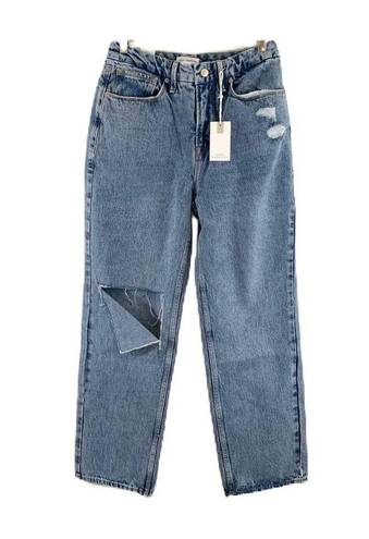 Good American  '90s Duster Straight Leg Jeans In Blue950 6/28 NWT