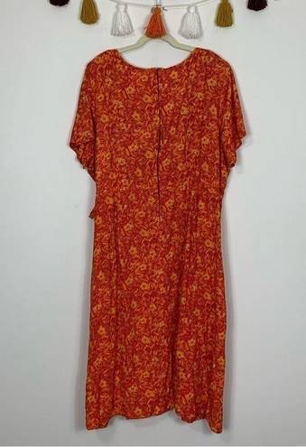 Lane Bryant Designs  Orange Floral Maxi Dress Size 28