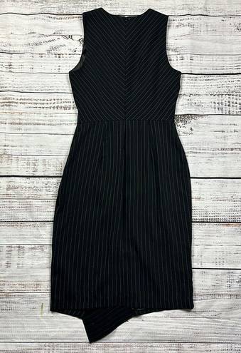 White House | Black Market WHBM pinstripe sleeveless sheath dress size 4 asymmetrical hem