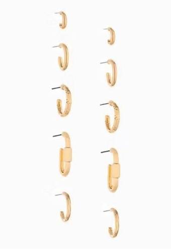 Ettika NWT  Gold Hoop Earrings Set Hoops 18k Gold Plated