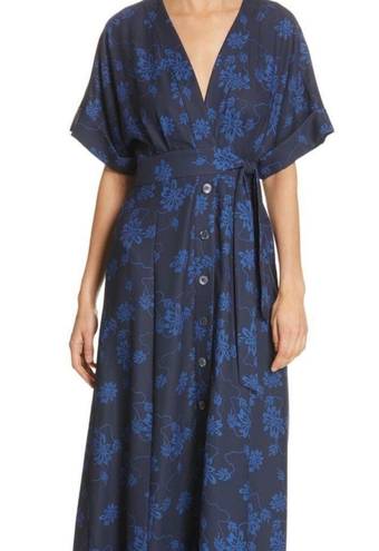 Equipment  Femme Nauman blue eclipse wrap midi dress