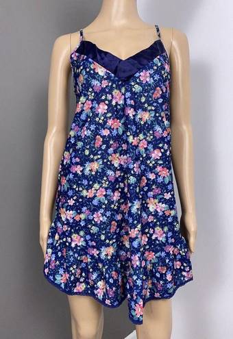 Petra Fashions Vintage  Polyester Floral Ruffle Chemise Nighty Lingerie Medium