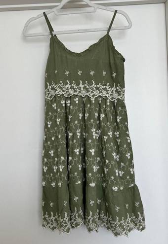 Jessica Simpson  Green Embroidered Dress