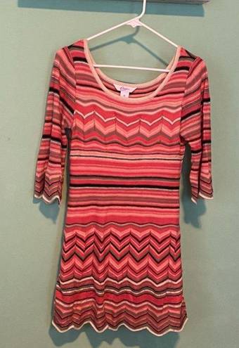 Candie's Candie’s Chevron Knit Sweater Dress