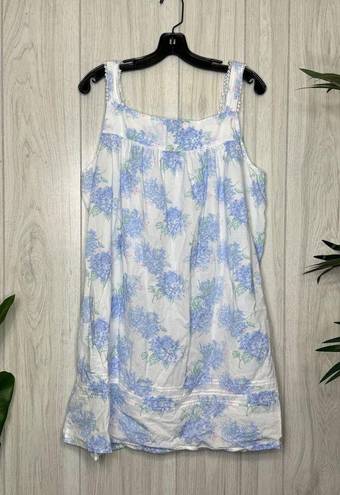 Blossom Eileen West Hydrangea  Mini Chemise Nightgown Cotton Dress size L Large