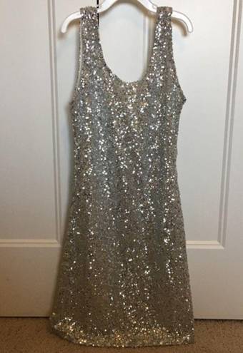 Alythea  silver sequined mini dress size medium