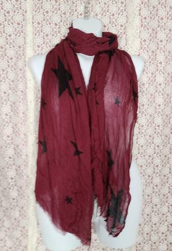 Mark & Spencer NWT  maroon black sheer star scarf