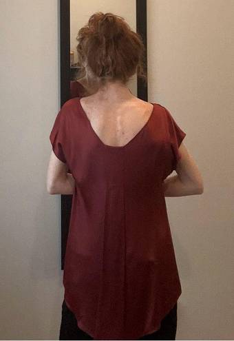 The Row Brick Red Silk Top w/ Low Back
