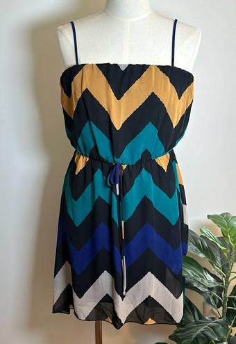 Alya  Multi Color Chevron Spaghetti Strap Lined  Women's Size Small NWT