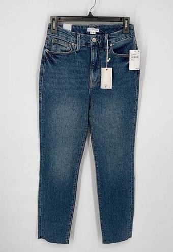 Good American  Good Classic Raw Edge Ankle Jeans NEW Size 2 Stretch Women's Blue