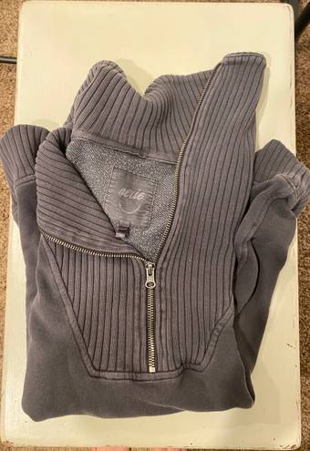 Aerie Gray Quarter-Zip Pullover