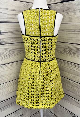 Hunter Bell Yellow & Black Crochet Skater Dress