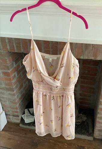 The Row -a Peach Cross Front V Neck Speghetti Strap Summer Dress Size Large