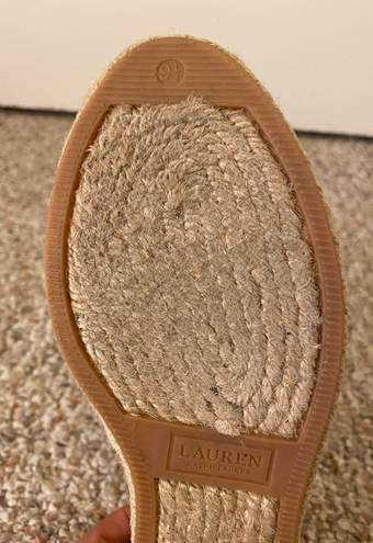 Ralph Lauren Raffia Wedges Espadrilles Sandals Sz 9 1/2