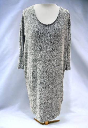 J.Jill  PURE JILL GRAY BLACK LINEN BLEND TSHIRT DRESS OVERSIZED TOP SMALL TALL