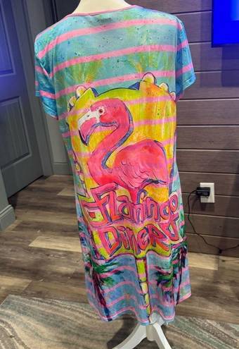 Flamingo Leoma love grove  diner beach cover up