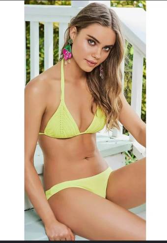 PilyQ Yellow Fringe triangle, Bikini Top NWOT