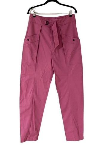 Isabel Marant  ETOILE High Rise Belted Tapered Pink Pants Sz 8