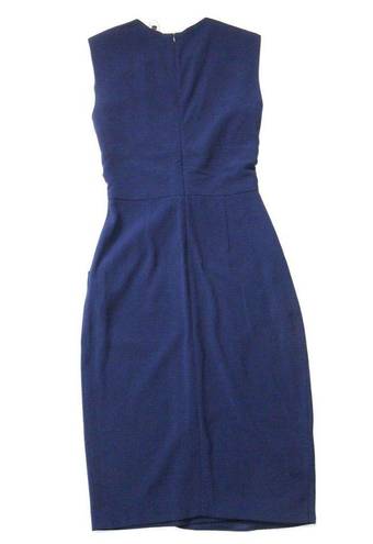 MM.LaFleur NWT  Taylor 2.0 in Deep Indigo Satin Back Crepe Twist Sheath Dress 0