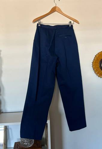 L.L.Bean Vintage High Waisted Navy Pleated Trousers 