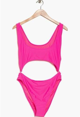 Good American NWT  Always Fits Cutout One-Piece Swimsuit Color: Knockoutpink001