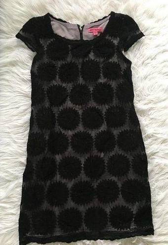 Betsey Johnson  sheer black floral short sleeve dress size 2