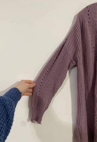 Maurice's  Purple Frayed Hem Cardigan