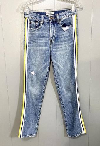 Pistola  Monroe High Rise New Haven Side Stripe Straight Leg Ankle Jeans 27