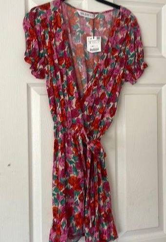 ZARA  floral wrap dress