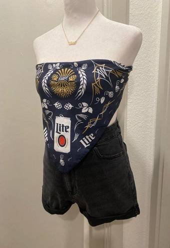 Miller Lite Beer Navy Blue Bandana Scarf Handkerchief