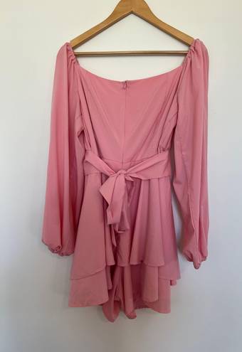 Pink Long Sleeve Dressy Romper Size L