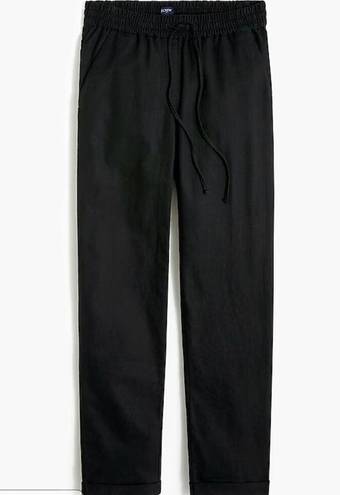 J.Crew  NWT black linen drawstring cropped pant 4