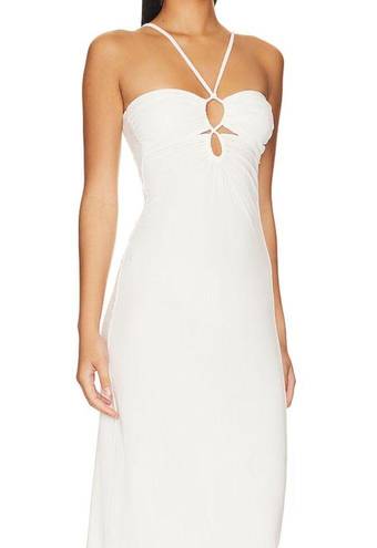 l*space L* Ellery White Ribbed Midi Cutout Dress Size M