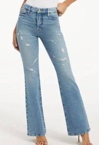 Good American NWT  Good Classic Bootcut Jeans Distressed High Rise US 2