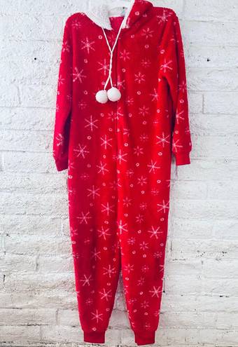 One Piece Sleep Zenista Pajamas  Overall Sleep Hooded Christmas Color Red Size L