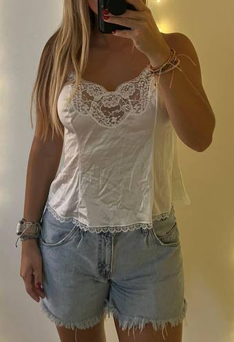 vintage white lace slip top