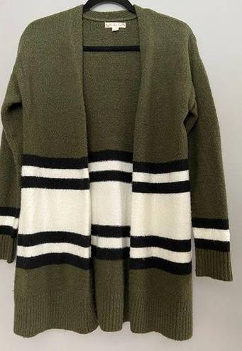 It’s Our Time  Green/Olive Striped Cardigan Sweater