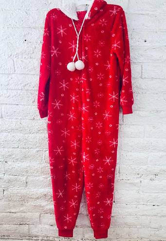 One Piece Sleep Zenista Pajamas  Overall Sleep Hooded Christmas Color Red Size L