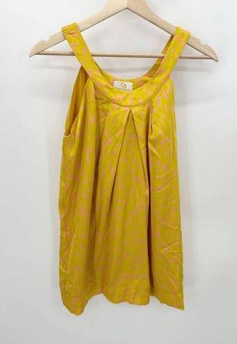 Collective Concepts  Top Women MEDIUM Yellow Pink Printed Sleeveless Polyester